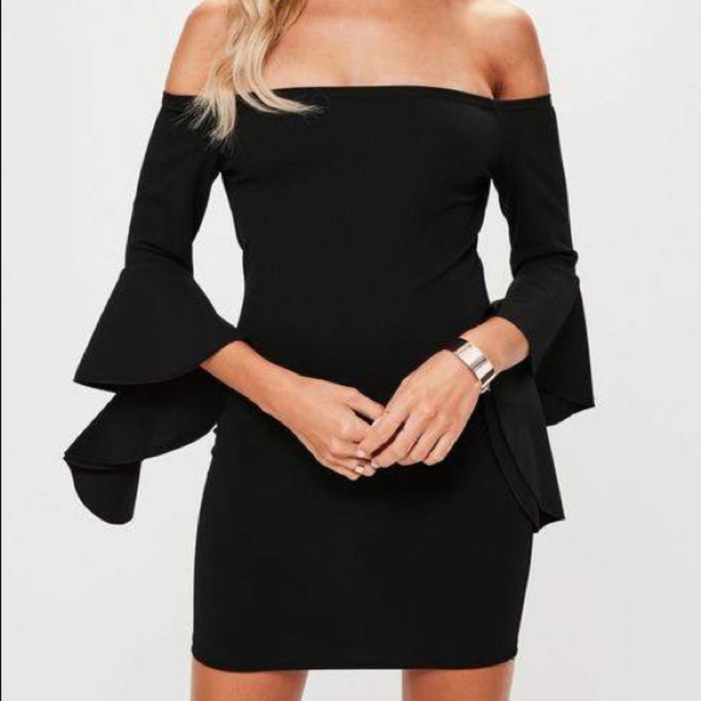 Bardot frill sleeve dress, size 0
